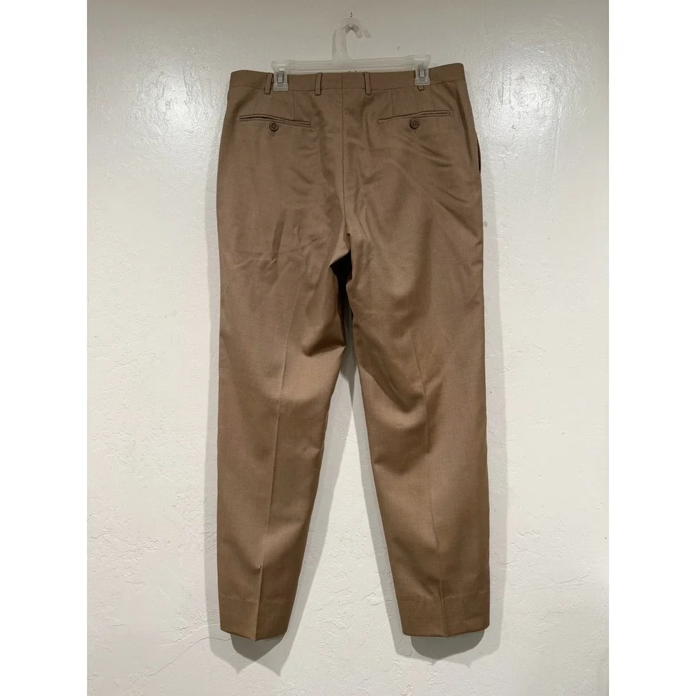 Canali 1934 Mens Tan 100% Wool Dress Pants Made in Italy Size 52 EU 36 US